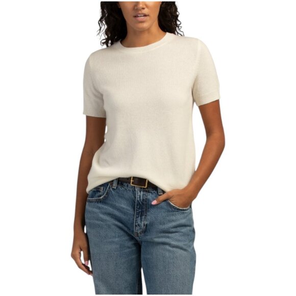 THEORY Cashmere Tolleree Short Sleeve Sweater - Picture 1 of 2